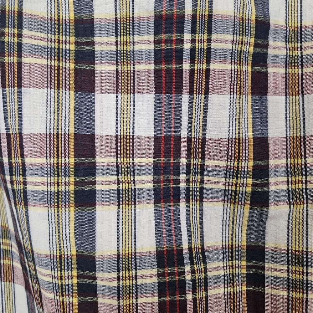 Vintage 1960s Skirt Academia Tartan Plaid Pencil Red Blue Pencil VTG 50s XXS - Picture 3 of 5